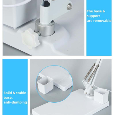 Kính lúp để bàn có đèn TERINO DE-78W (phóng đại 10X và 20X, Led, màu trắng) - Hàng chính hãng