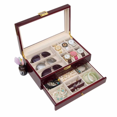 Hộp Đựng Đồng Hồ Mắt Kính Và Trang Sức SAIKE SAIKE S630 Vỏ Gỗ