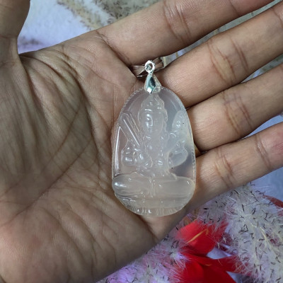 Mặt Dây Chuyền Nam, Nữ Mặt Phật Hư Không Tạng Bồ Tát - Phật Hộ Mệnh Tuổi Sửu-Dần Bạc Hiểu Minh MDN474 