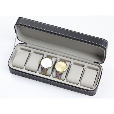 Hộp Đựng Đồng Hồ 6 Ngăn SAIKE SAIKE S606 Vỏ Da Có Khóa Kéo