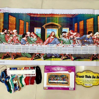 Tranh thêu chữ thập (3D) Bữa tiệc ly LV3353, kích thước 125 x 55 cm