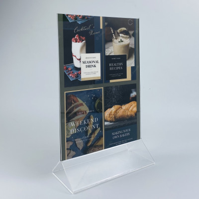 Kệ mica 2 mặt Enter E01 210x300mm chân tam giác A4 đứng