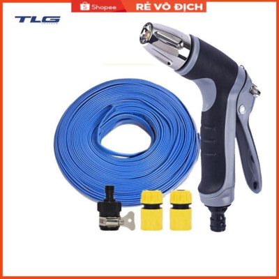 Bộ dây và vòi xịt rửa xe tưới cây tăng áp 20m (cút nhựa nối nhựa đen) 206817