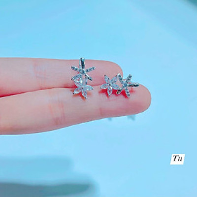 Bông tai bạc khoá bập cao cấp chất liệu bằng bạc MS070h