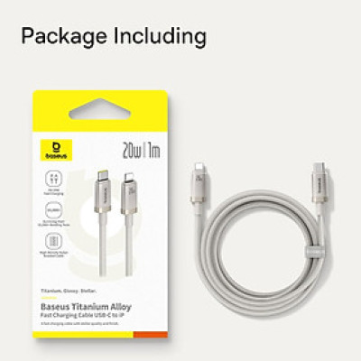 Cáp sạc nhanh Type-C to iP Baseus Titanium Alloy Fast Charging Cable 20W (480Mbps) - Hàng chính hãng