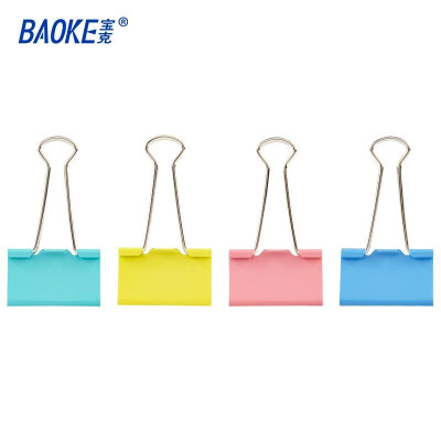 Kẹp Giấy Màu Binder Clips - Double Clip Kẹp Bướm Màu-BAOKE