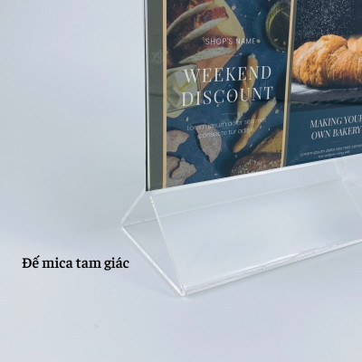 Kệ mica 2 mặt Enter E04 100x210mm chân tam giác
