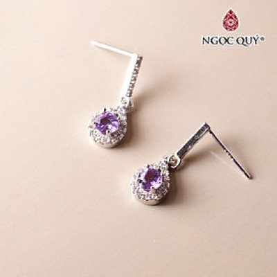 Bông tai bạc đính đá thiên nhiên - Ngọc Quý Gemstones