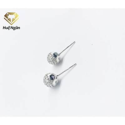 Bông tai bạc Ý 925 Huệ Ngân - Nụ tròn xinh xắn RYE140125