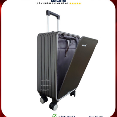 Vali hợp kim nhôm cao cấp Macsim MSLV1701 cỡ 20 inches màu ghi hàng loại 1