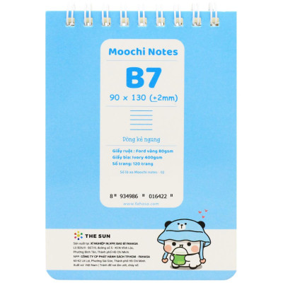 Sổ Lò Xo Moochi Notes B7 - Kẻ Ngang - 120 Trang 80gsm - The Sun 02
