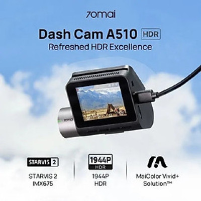 Camera hành trình 70mai A510 cảnh báo an toàn ADAS, 4G, GPS, độ phân giải 3K HDR sắc nét - Hàng chính hãng