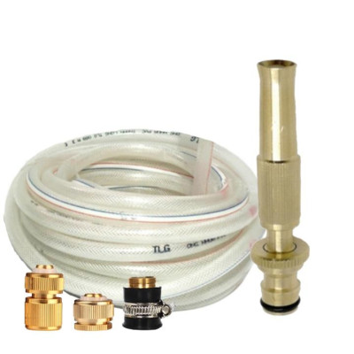 Tưới cây rửa xe Bộ dây và vòi xịt tăng áp lực nước 300% loại 30m cút đồng,nối đồng 206587