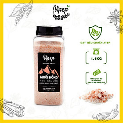 Muối Hồng Himalaya Xay Nhuyễn Vipep Hũ Nhựa 1.1kg - Gia vị Vipep