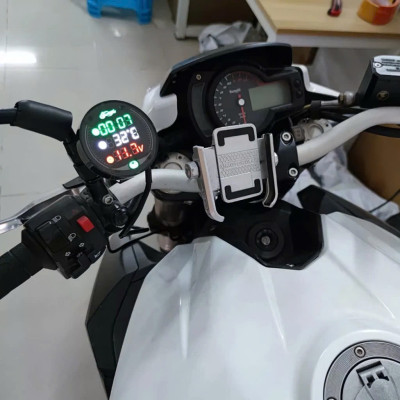 Đồng Hồ Xe Máy Báo Giờ 3in1 Báo Nhiệt Độ, Vôn Ắc Quy Mẫu Mới Loại Tốt, ĐÈN TRANG TRÍ , ĐỒNG HỒ TREO TƯỜNG