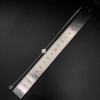 Lắc Tay Nữ Bạc Ta Cỏ 4 Lá Đính Đá May Mắn Bạc Hiểu Minh LTU576