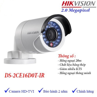 Camera thân HD-TVI hồng ngoại 2CE16D0T Hikvision Full HD 1080P - Hàng chính hãng