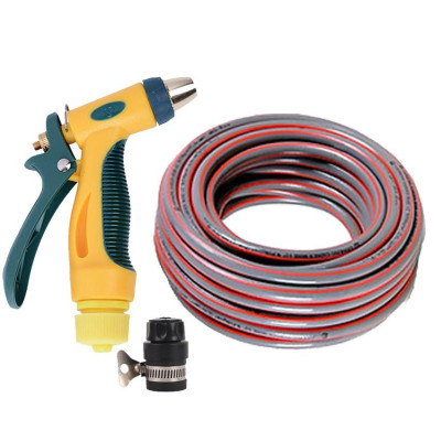Bộ dây vòi xịt nước rửa xe,tưới cây tăng áp 3 lần 15m (nối nhựa đen 713-2)
