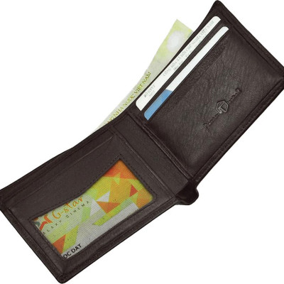 Ví Nam Da Bò AT Leather 056 (10 x 8.5 cm) - Nâu