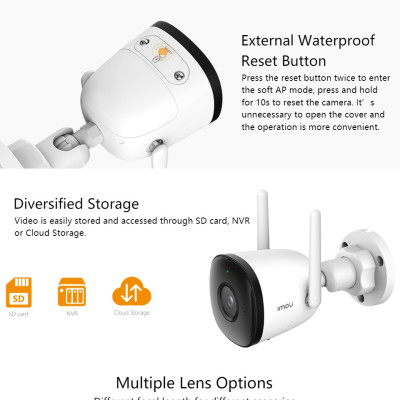 Camera ngoài trời IMOU F22P, F22FP chống nước, phát hiện chuyển động - Hàng chính hãng