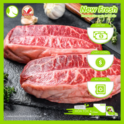 [GIAO NHANH HCM] Lõi Vai Bò Mỹ Cắt Lát Nướng Steak - Khay 500Gr