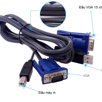 Cáp KVM USB 1.5m - Cáp nối bộ KVM - Hàng Nhập Khẩu