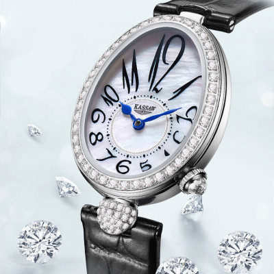 Đồng hồ nữ chính hãng KASSAW K825-1 Fullbox, Kính sapphire ,chống xước,chống nước,dây da xịn, Đồng hồ cơ (Automatic),Mới 100%,Bảo hành 24 tháng