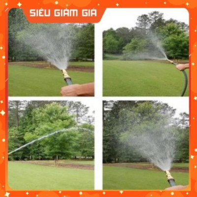 Đầu vòi xịt tăng áp mini bằng đồng phun nước rửa xe, tưới cây tăng áp đa năng có đai siết ống đi kèm 206587