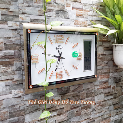 Đồng hồ Cao Cấp EASTAR KIM TRÔI Kim Điện Tử DẠ QUANG, LỊCH và NHIỆT KẾ Điện Tử - Mặt Chữ Nhật Tràn Viền - Tặng Pin Maxell - Bảo Hành 1 Năm - Decor Trang Trí Nhà