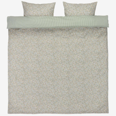 Bộ vỏ chăn gối đôi cotton | JYSK Josefine | xanh lá | R200xD220cm/R50xD70cm