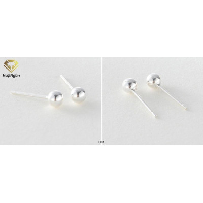 Bông tai bạc 925 Huệ Ngân - Hạt châu E01