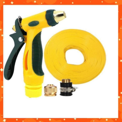 Bộ dây vòi xịt nước rửa xe, tưới cây tăng áp 3 lần,loại 3-5M (nối đồng nhựa đen) 206317