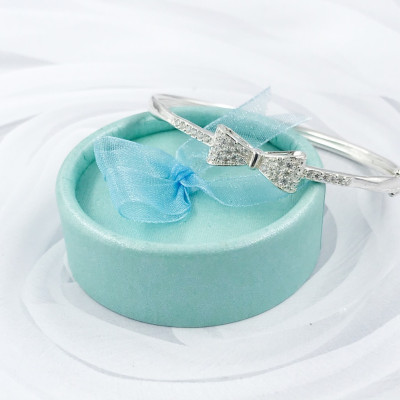 Lắc Tay Nữ Bạc Ta Nơ Xinh Đính Đá CZ Cao Cấp Bạc Hiểu Minh LTU535