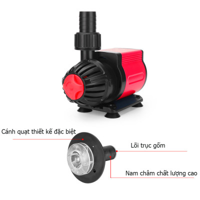 Máy bơm HA12000 ( 85W - 12000L/H) lõi trục gốm, 9 nấc chỉnh nước dùng cho bể cá, hồ cá, hòn non bộ, sinh hoạt - Máy bơm chìm cao cấp