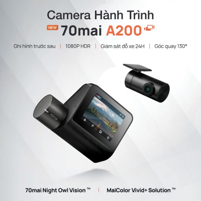 Camera hành trình 70mai A200 fullHD 1080P HDR - Hàng chính hãng