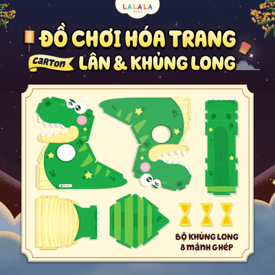 Mô hình hoá trang Kỳ lân Khủng long - Đồ chơi trung thu cho bé Lalala baby Mẫu 2024 DIY ghép thành con vật
