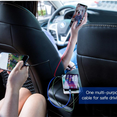 Dây sạc 4 IN 1 đa năng của Baseus  (3.5A, 120cm , Fast charge 4 in 1 Cable) cho iPhone/ iPad, Smartphone Android  - Hàng chính hãng