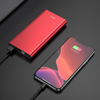 Pin sạc dự phòng Hoco J68 Resourceful 10000mAh Output 2A, LCD, Vỏ kim loại - Hàng chính hãng