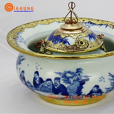 Bát điếu men lam Bát Tràng