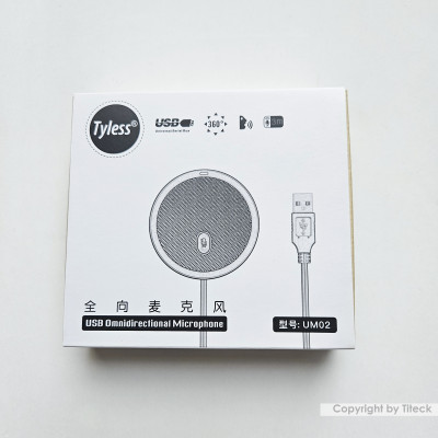 Micro thu âm đa hướng 360 độ để bàn UM02 dùng cho họp hội nghị trực tuyến chân cắm USB có LED- hàng nhập khẩu