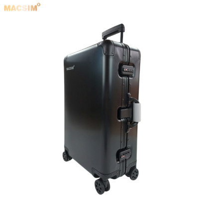 Vali du lịch cao cấp hợp kim nhôm nguyên khối MS1318 Macsim màu đen cỡ 24inches