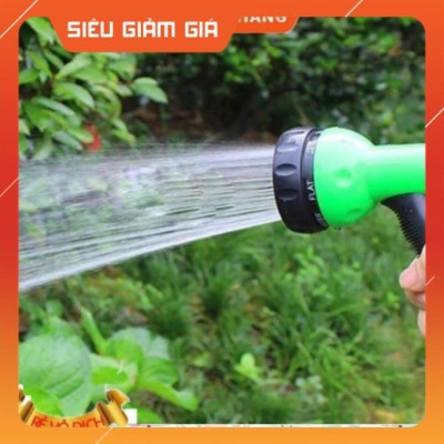 Vòi xịt rửa xe,Vòi phun nước tưới cây tăng áp thông minh 8 chế độ 815621-1 (cút vàng,nối xanh - dây vàng)