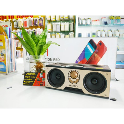 Loa Bluetooth Kimiso KM7 | Lọa To Kiêm Giá Đỡ Điện Thoại | Thiết Kế Vân Gỗ Tinh Xảo - Hàng chính hãng 