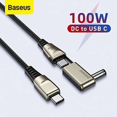 Cáp nguồn Baseus 1 for 2 Fast Charging Data Cable Type C to C + DC 100W - Hàng chính hãng