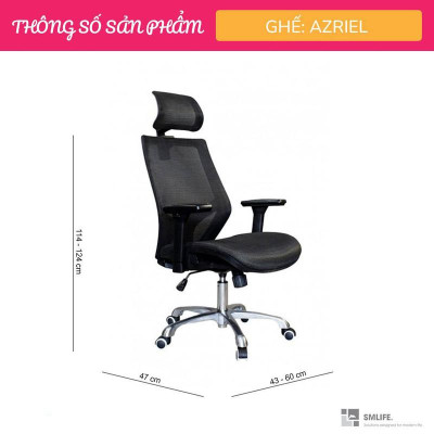 Ghế xoay văn phòng cao cấp có tựa đầu SMLIFE Azriel