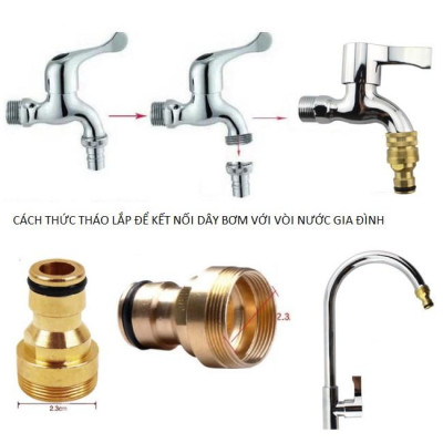 Bộ dây vòi xịt nước rửa xe, tưới cây . tăng áp 3 lần, loại 7m, 10m 206587 cút sập,nối vàng + tặng mở chai