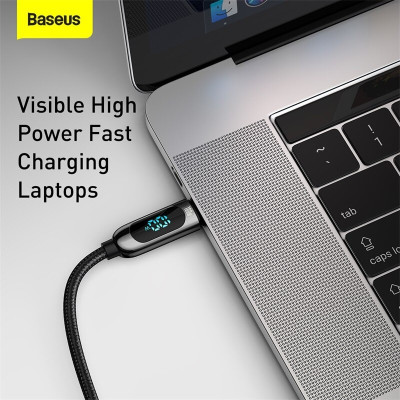 Cáp Sạc Nhanh Type C To C PD 66W/100W Baseus Display( 480Mbps, LED Indicator, E-Marker Chip, QC/PD Quick Charge Cable) - Hàng Chính Hãng