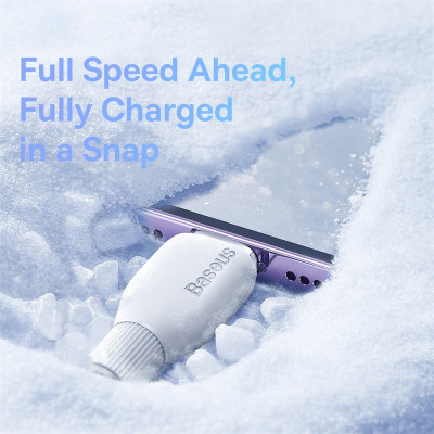 Cáp sạc nhanh, truyền dữ liệu cho Ai-phôn Ba-se-us Pudding Series Fast Charging Cable USB to Lai-nin 2.4A - Hàng chính hãng