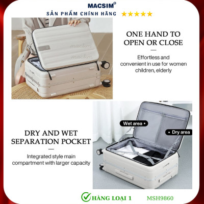 Vali cao cấp Macsim Hanke MSH9860 20 inch - Hàng loại 1 màu đen