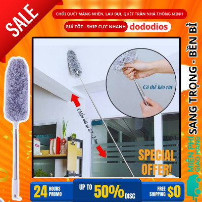 [COMBO DỌN DẸP ĐÓN TẾT] 1 chà sàn nhà tắm + 1 chổi quét trần nhà + 1 bàn chải vệ sinh khe hẹp - Chính hãng dododios